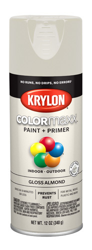 Krylon K05150607 Spray Paint, Gloss, Almond, 12 oz Can