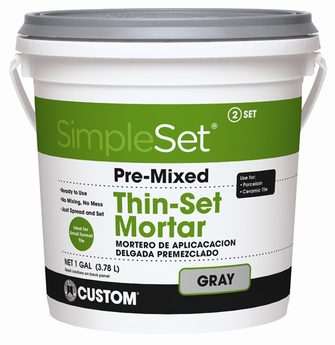 CUSTOM CTTSG1-2 Pre-Mixed Thin-Set Mortar, Paste, Gray, 1 gal Pail