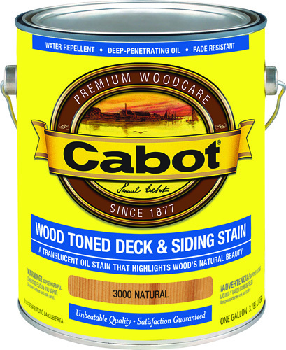 Cabot 3000 Deck and Siding Stain, Natural, 1 gal Can