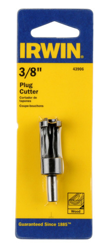 IRWIN 43906 Plug Cutter, 1/4 in Dia Shank, Hex, 3/8 in Dia Cutter