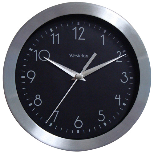 Westclox 36001A Wall Clock, Round, Analog, Silver Frame