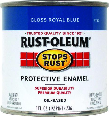 RUST-OLEUM STOPS RUST 7727730 Protective Enamel, Royal Blue, Gloss, 0.5 pt