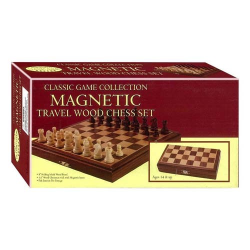 Classic Game Collection Magnetic Travel Wood Chess Set 8"