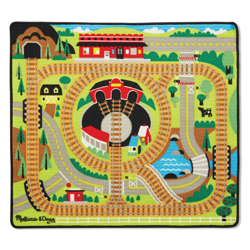 ROUND THE RAILS TRAIN RUG