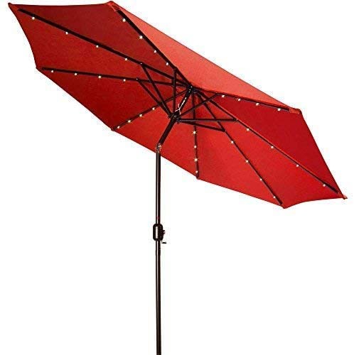 SUNRAY 9'RND SOLAR UMBRELLA RED