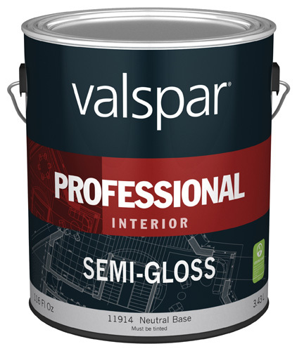 VALSPAR PROFESSIONAL INTERIOR SEMI-GLOSS NEUTRAL BASE LATEX PAINT, 1 GAL