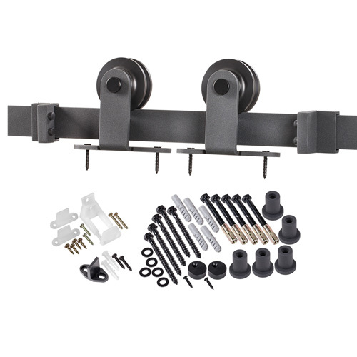 Renin BD101K-09600-MB Straight Strap Barn Door Hardware Kit, Steel, Matte,