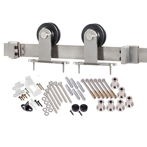 Renin BD101K-09600-SS Straight Strap Barn Door Hardware Kit, Steel,