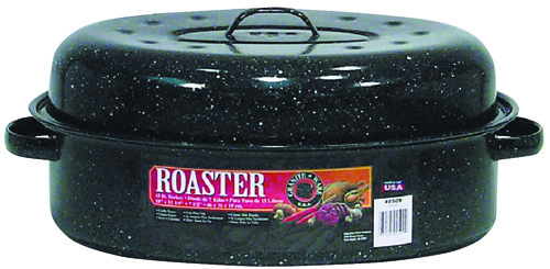 Granite Ware F0509-2 Roaster, 15 lb Capacity, Porcelain/Steel, Black