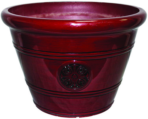 Southern Patio HDP-019299 Modesto Planter, 10-1/2 in H, Vinyl, Oxblood