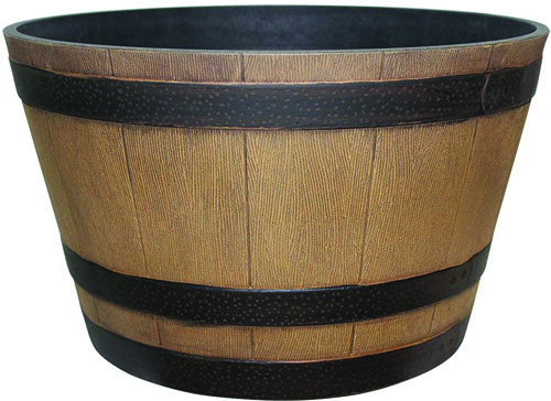 Southern Patio HDR-012221 Whiskey Barrel Planter, 13.27 in H, Barrel, Resin,