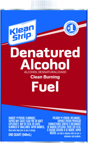 Klean Strip QSL26 Denatured Alcohol Fuel, 1 qt Can