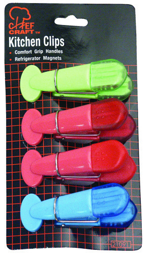 Chef Craft 21091 Magnetic Memo Clip Set, 3-1/2 in W, Plastic,