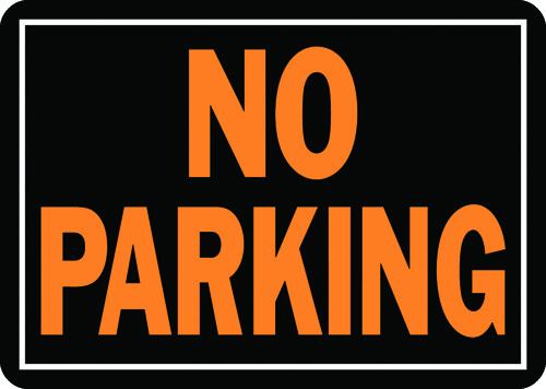 HY-KO Hy-Glo 805 Identification Sign, Rectangular, NO PARKING, Fluorescent