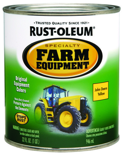 RUST-OLEUM SPECIALTY 7443502 Farm Equipment Enamel, Yellow, 1 qt Can