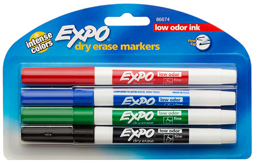 EXPO 86674K Dry-Erase Marker, Fine Assorted Lead/Tip