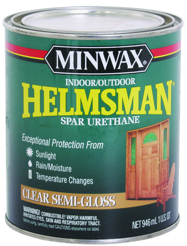 Minwax Helmsman 63210444 Spar Urethane Paint, Clear, Semi-Gloss, 1 qt Can