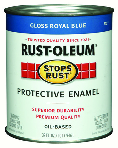 RUST-OLEUM STOPS RUST 7727502 Protective Enamel, Royal Blue, Gloss, 1 qt Can