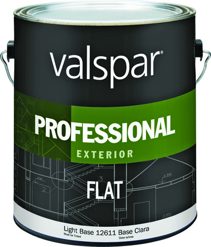 Valspar 12611 Professional Exterior House Paint, Light Base, Flat, 1 gal