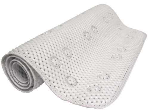 Zenna Home 79WW04 Foam Shower Mat, 36 in L, 17 in W, PVC, White