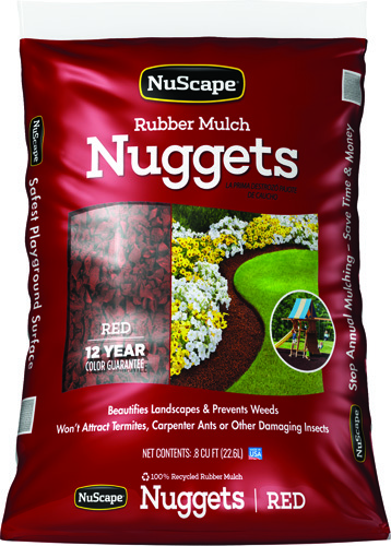 NuScape NS08RW Rubber Mulch Nugget, Redwood, 8 cu-ft Bag