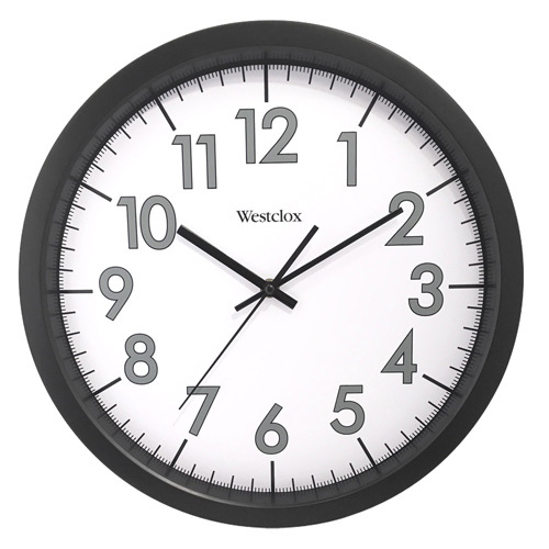 Westclox 32067 Wall Clock, Round, Analog, White Frame