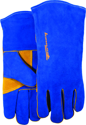 ForneyHide 53422 Welding Gloves, L, Gauntlet Cuff, Reinforced Crotch Thumb,