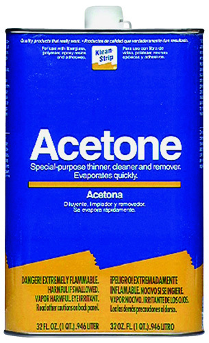 Klean Strip QAC18 Acetone Thinner, 1 qt Can