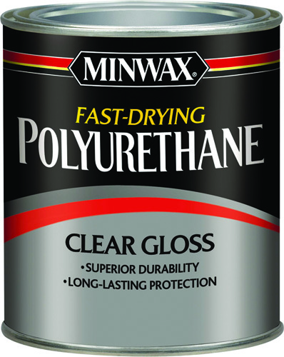 Minwax 63000444 Polyurethane Paint, Clear, Gloss, 1 qt Can