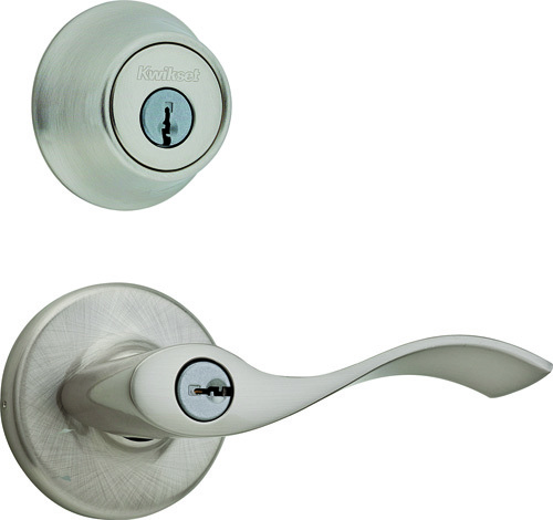 Kwikset 690BL-15P CP Deadbolt and Entry Lockset, 3 Grade, Satin Nickel