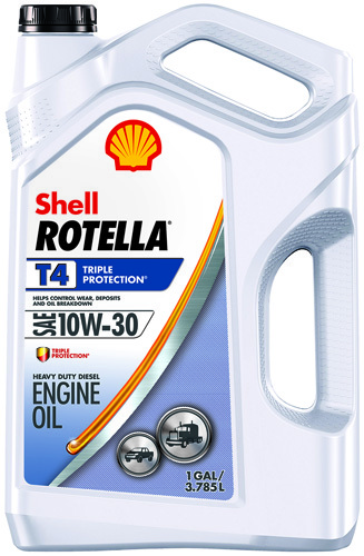Shell Rotella T4 Series 550045144 Engine Oil Clear Amber, 1 gal Jug