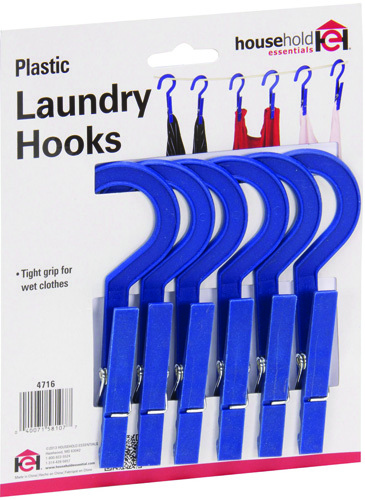 Household Essentials 4716 Hang Dry Clothespins, Plastic, Blue