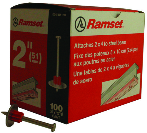 Ramset 1514SD Washered Pin, Steel, Zinc