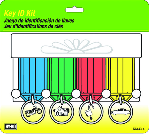 HY-KO KC143-4 Key Identification Tag Kit, Plastic, 5