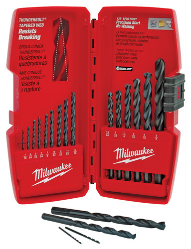 Milwaukee 48-89-2803 Drill Bit Set, Steel, Black Oxide, 15-Piece