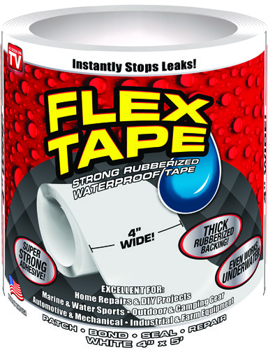 FLEX TAPE TFSWHTR0405 Large Waterproof Tape, 5 ft L, 4 in W