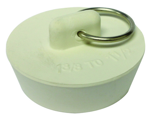 Plumb Pak Duo Fit PP820-39 Drain Stopper, Rubber, White, For 1-3/8 in to