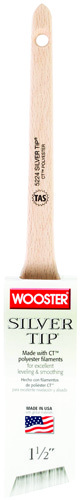 WOOSTER 5224-1-1/2 Paint Brush, 2-3/16 in L Bristle, Sash Handle, Stainless