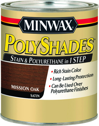 Minwax PolyShades 61385 Wood Stain and Polyurethane, Satin, Mission Oak, 1