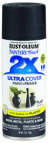 RUST-OLEUM PAINTER'S Touch 249127 All-Purpose Flat Spray Paint, Flat, Black,