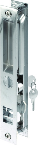 Prime-Line C 1076 Handle Set, 1-1/4 in Thick Door, Aluminum, Chrome