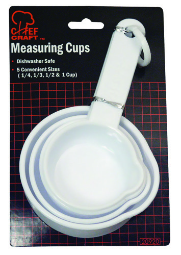 Chef Craft 20920 Measuring Cup Set, Plastic, White