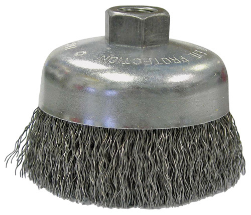 Weiler 36037 Wire Cup Brush, 5/8-11 Arbor/Shank, 6 in Dia