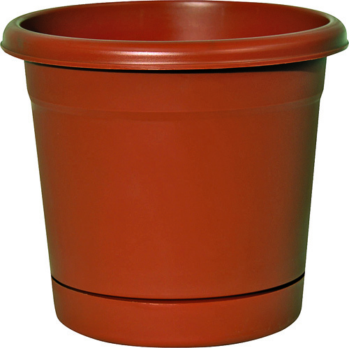 Southern Patio RR1212TC Rolled Rim Planter, 11.4 in H, Round, Plastic,