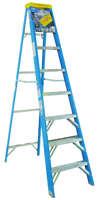 WERNER 6008 Step Ladder, 250 lb Weight Capacity, 7-Step, Fiberglass