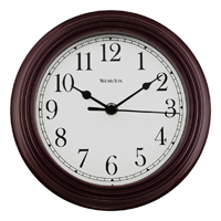 Westclox 46983 Wall Clock, Round, Analog, Burgundy Frame