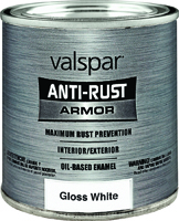 VALSPAR 21800 Anti-Rust Armor Oil Gloss Enamel, Gloss, White, 1 gal