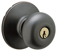 Schlage Plymouth F51A VPLY716 Keyed Entry Knob, 1-3/8 to 1-3/4 in Thick