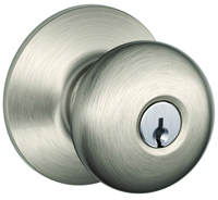 Schlage Plymouth F51A VPLY619 Keyed Entry Knob, 1-3/8 to 1-3/4 in Thick
