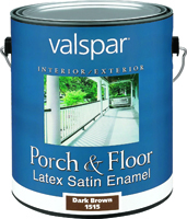 Valspar 1515 Multi-Purpose Latex Porch and Floor Paint, Dark Brown, Satin, 1